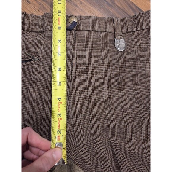 Equilibre Full Seat Riding Breeches Plaid Suede Patch IT 46 US 30 Equestrian - Picture 12 of 13